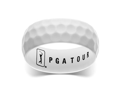 White Stamped DiMPLD Golf Ring